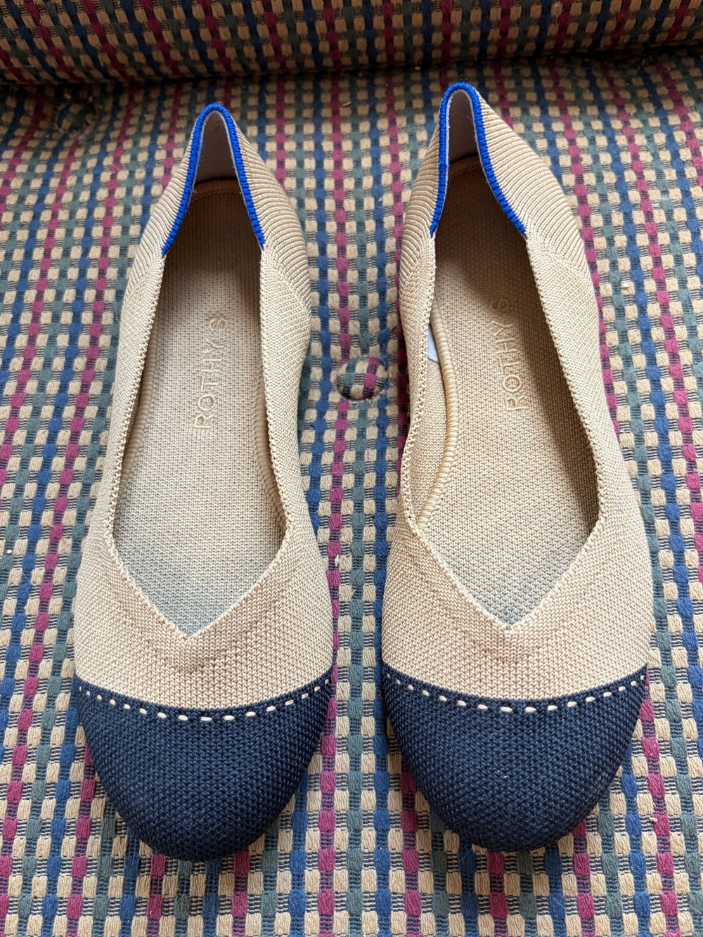 Rothy’s Two Tone Cap Toe Ballet Flat